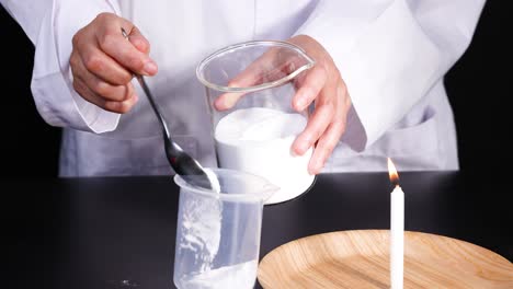 experimento con bicarbonato de sodio y velas