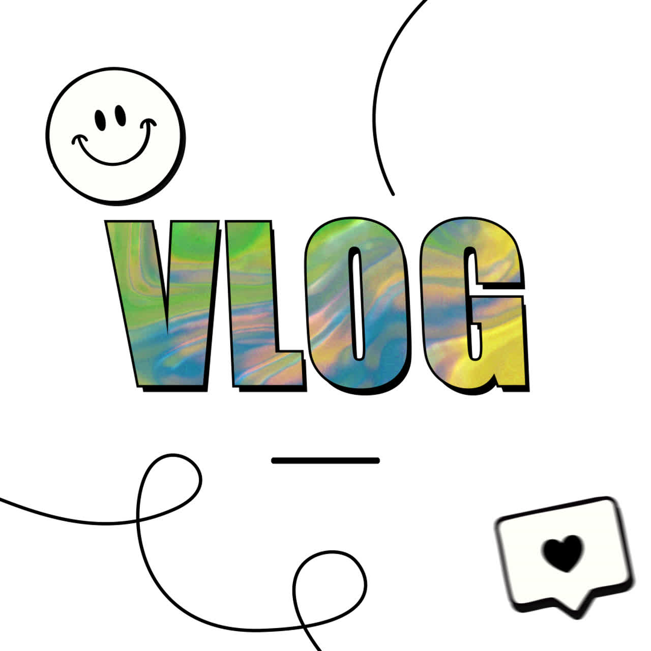 Värikäs vlogi-grafiikka