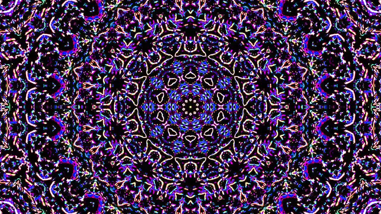 Bright abstract light governing blue color, kaleidoscope