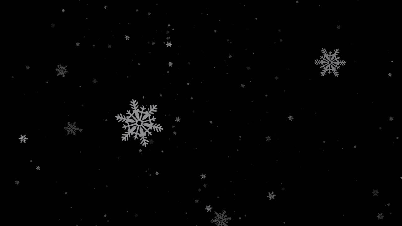 Fallende snøflak på grønn og svart bakgrunn