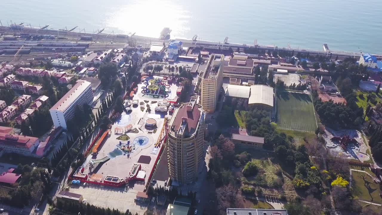 해안 휴양 도시 의 공중 사진