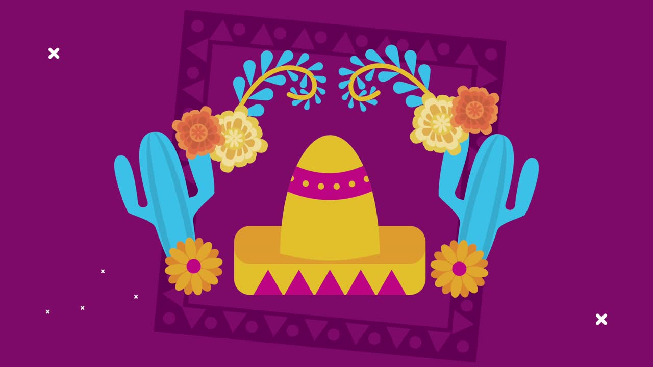 멕시코 모자와 투스와 함께 dia de los muertos 축제