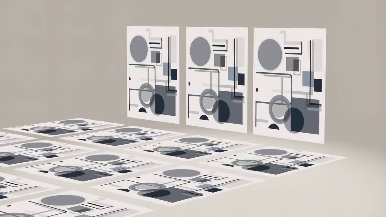 Abstract Geometric Art Prints Display