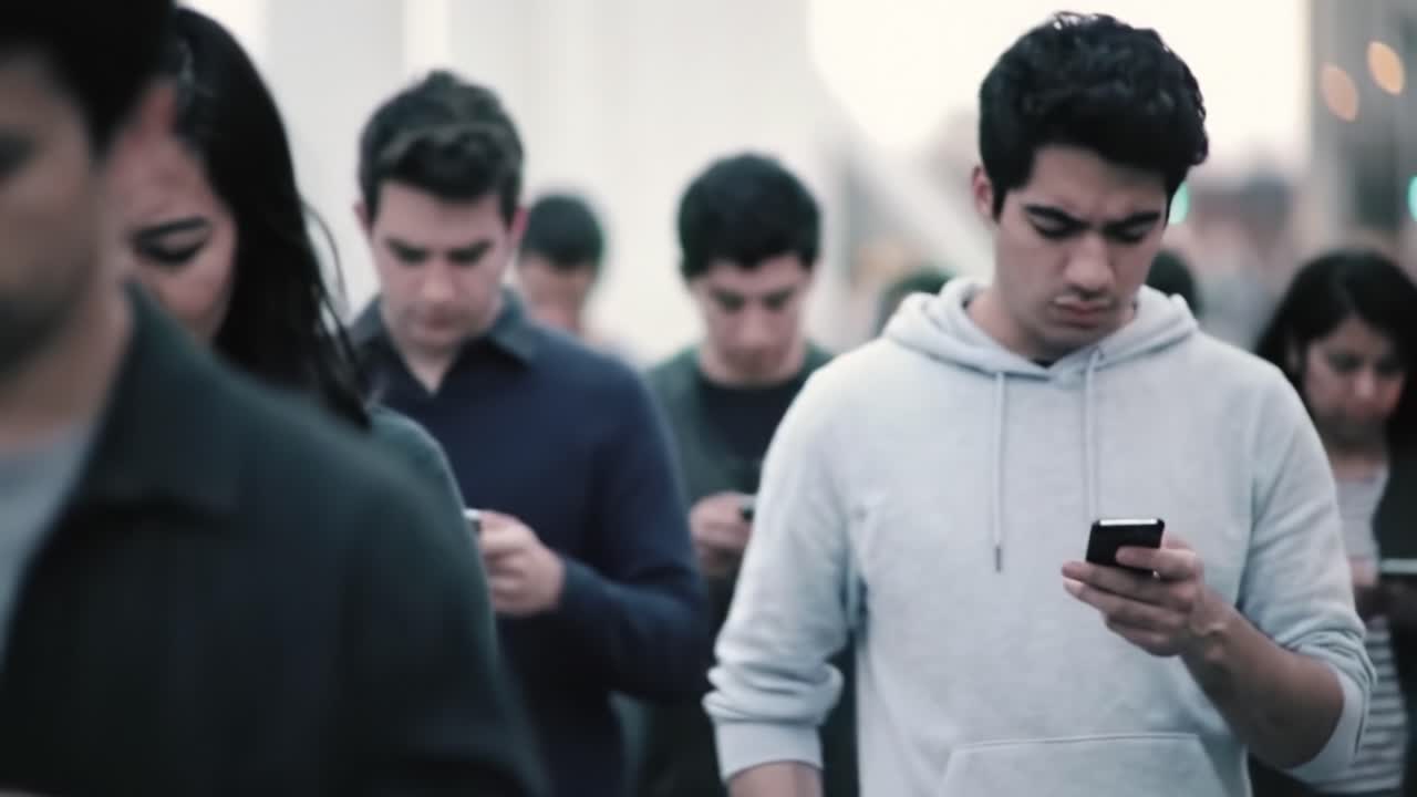 A Group of Young Adults Engaged in Digital Communication: The Impact of Technology on Social Interaction and Modern Connectivity in Everyday Life