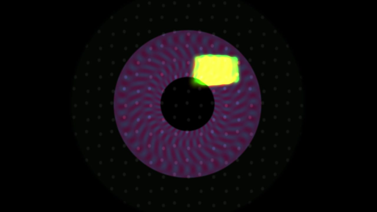 Abstract Digital Eye Pattern with Moving Yellow Target