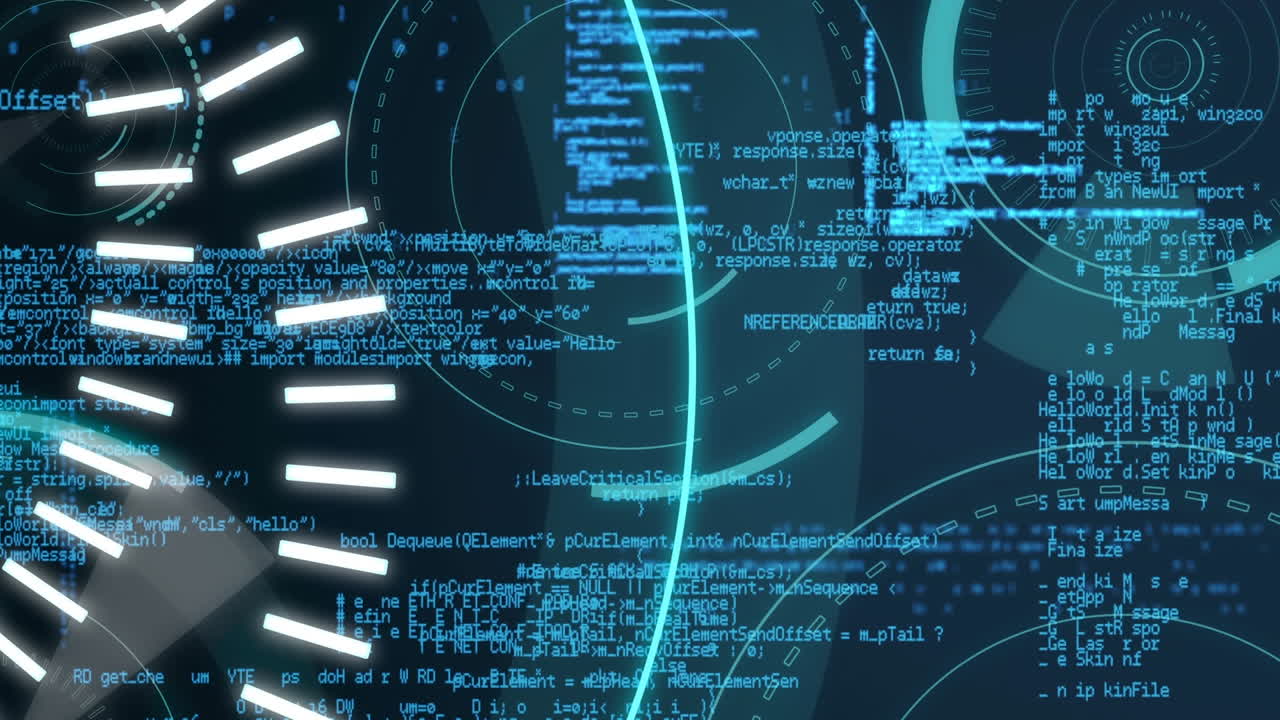 5G written in the middle of a futuristic circles and program codes
