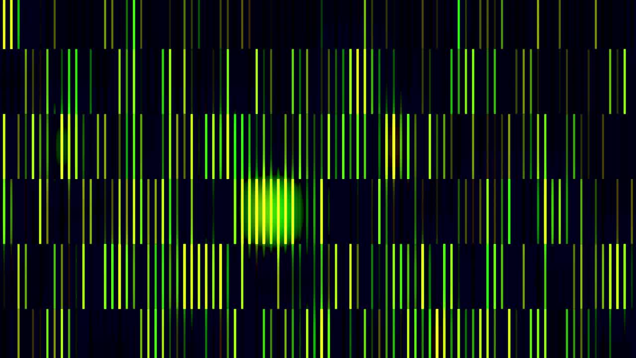 líneas abstractas verdes y amarillas sobre un fondo negro