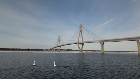 el hielo se derrite y la vida de las aves regresa, primavera en finlandia, puente raippaluoto silta