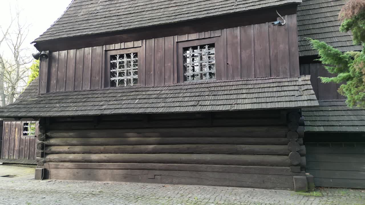 Old Wooden Church with Barred Windows