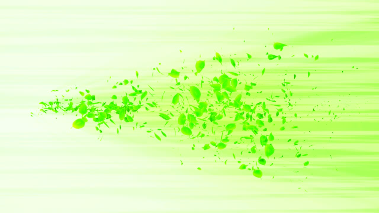 vórtice de hojas verdes. espiral partícula brillante de hojas estacionales. hoja danzante. colorida animación de bucle de túnel de la naturaleza.
