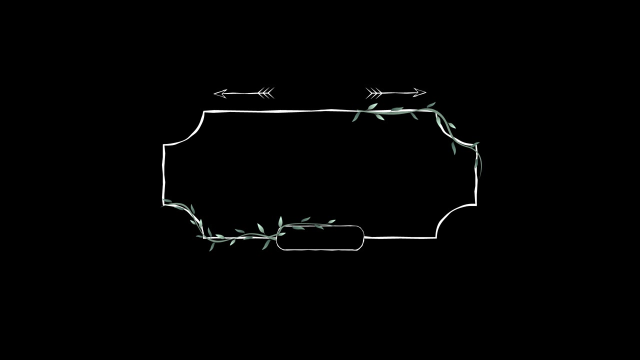 Hand-Drawn Animated Frame with Growing Green Vines and Arrows