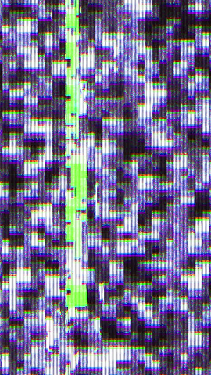 Digital Glitch and Static Noise Screen Distortion