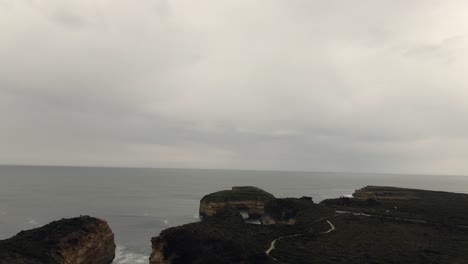 Stunning-Aerial-Footage-of-12-Apostles-along-Australian-Coast,-the-Great-Ocean-Road-Holiday