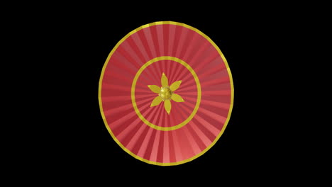 animation of chinese red and gold pattern on black background