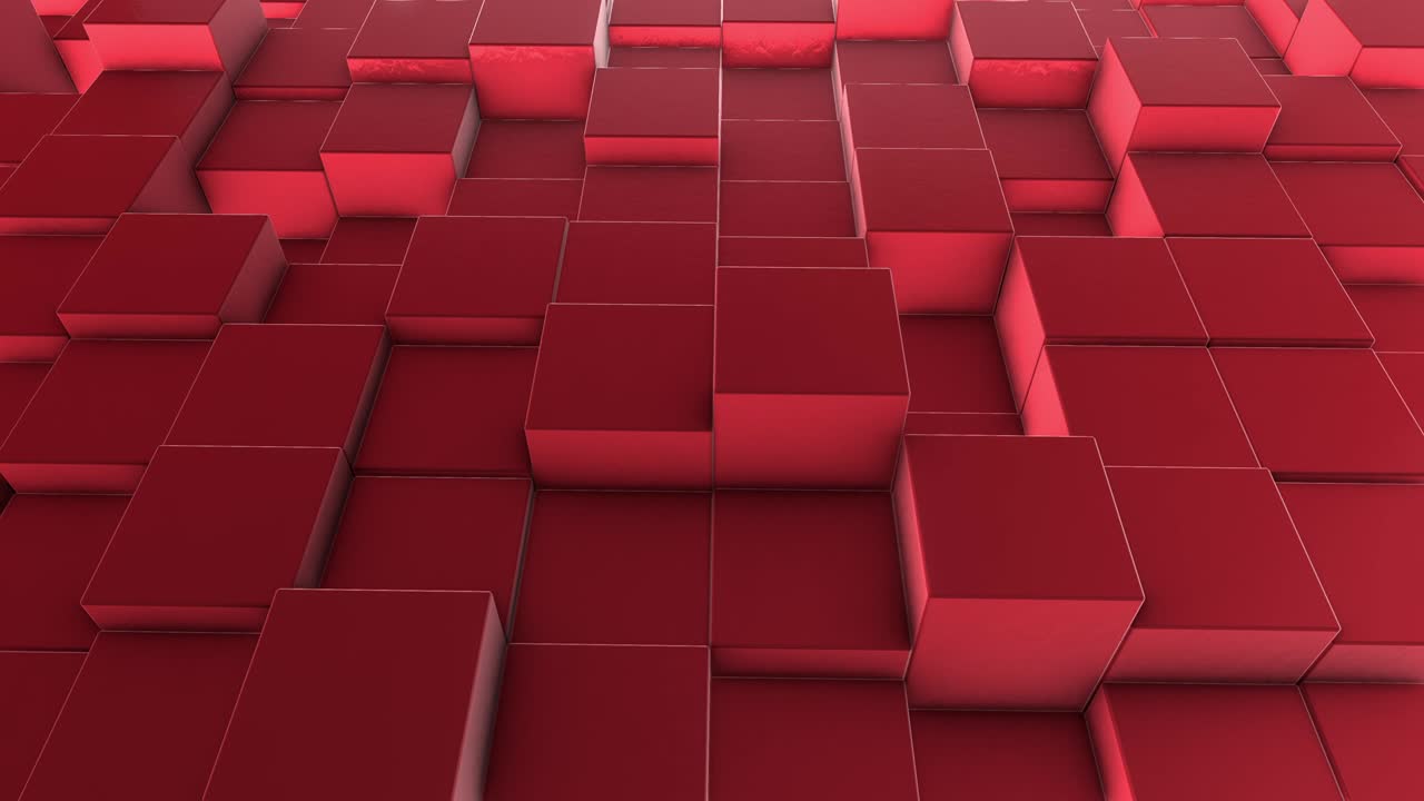 animado abstract cubos de color rojo (loopable) video de stock