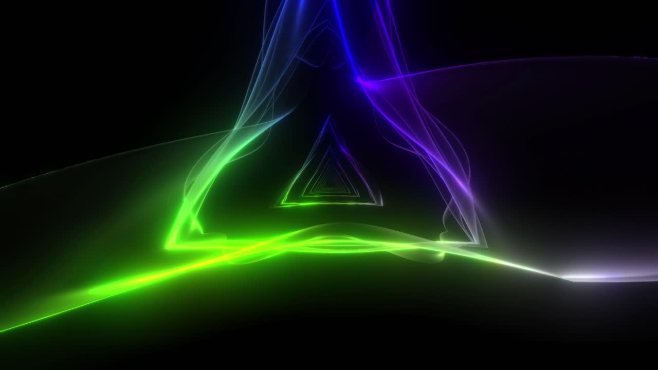 Abstract Neon Triangular Tunnel