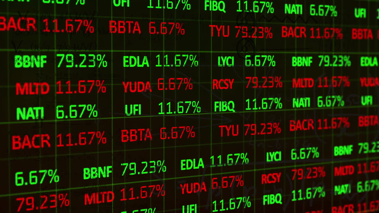 Animation of stock market on black background