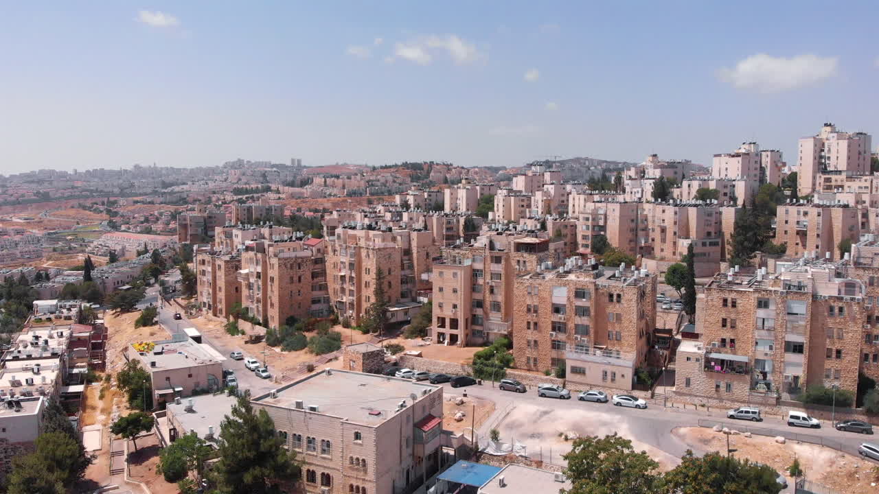 Jerusalem neighbourhood Ramat Eshkol Aerial View