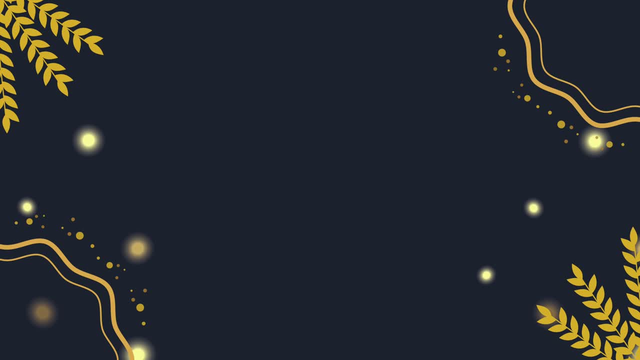 golden frame with wreath leafs animation