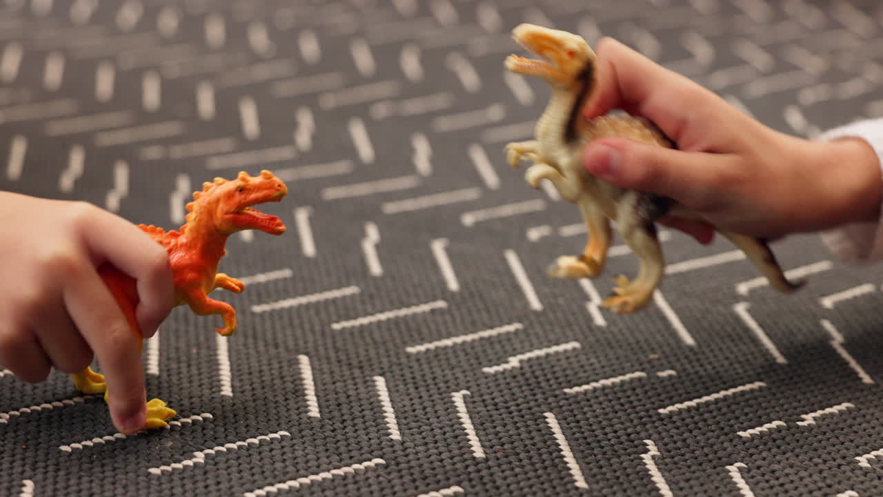 Playing with dinosaurs