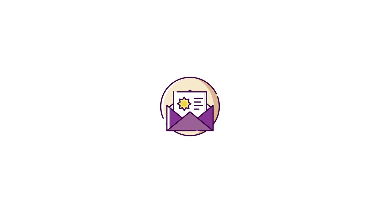 Animated Icon Showing an Open Envelope with a Starred Document