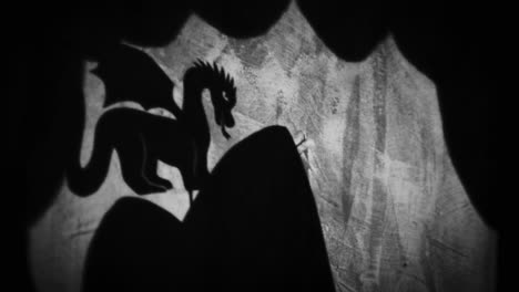 dragon shadow in a cave