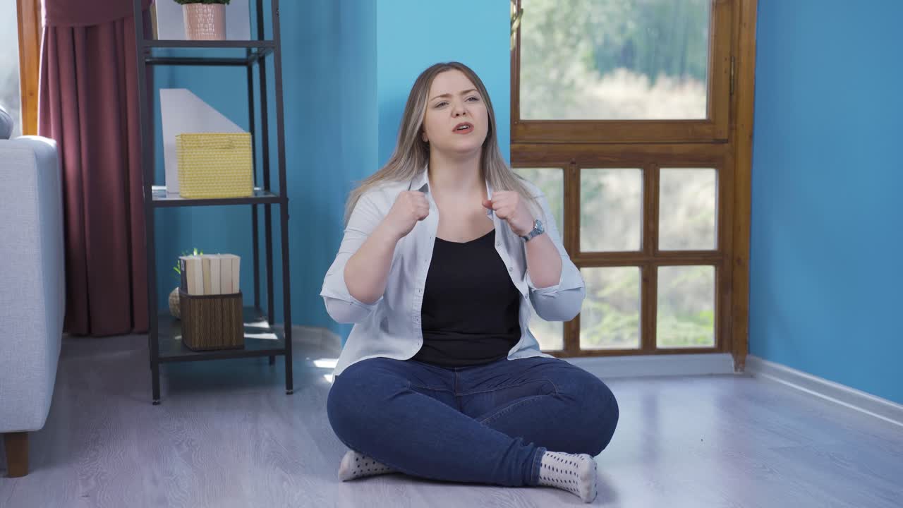 자기 동기 부여 젊은 여성. 동기 부여.