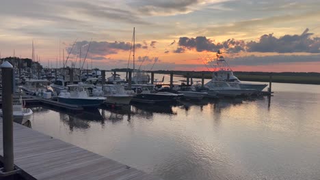 Bohicket-Marina-Sonnenuntergang-Auf-Kiawah-Island-South-Carolina