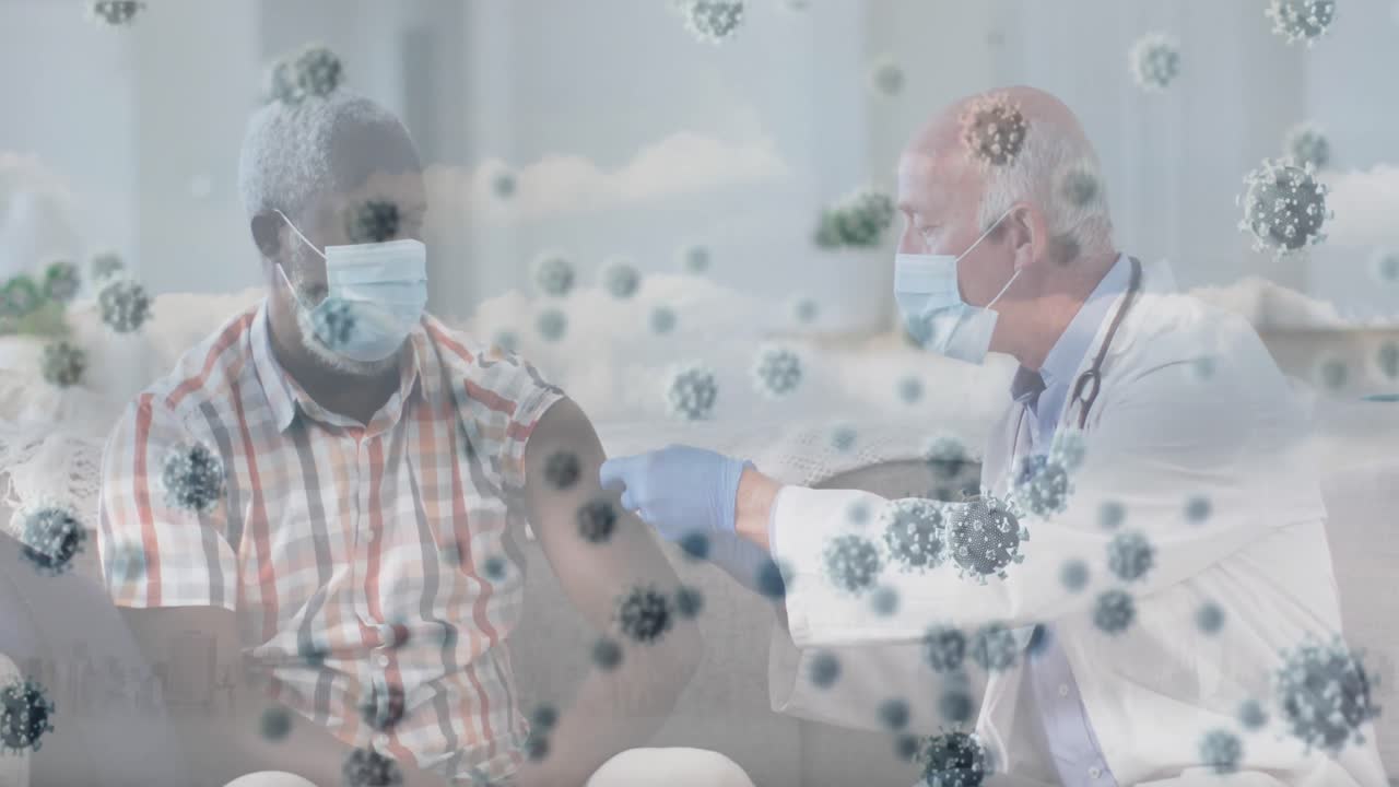 다양한 의사와 환자 백신을 통해 바이러스 세포의 애니메이션