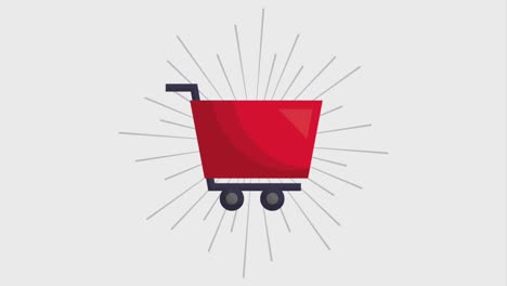 animación de venta de carrito de compras en línea