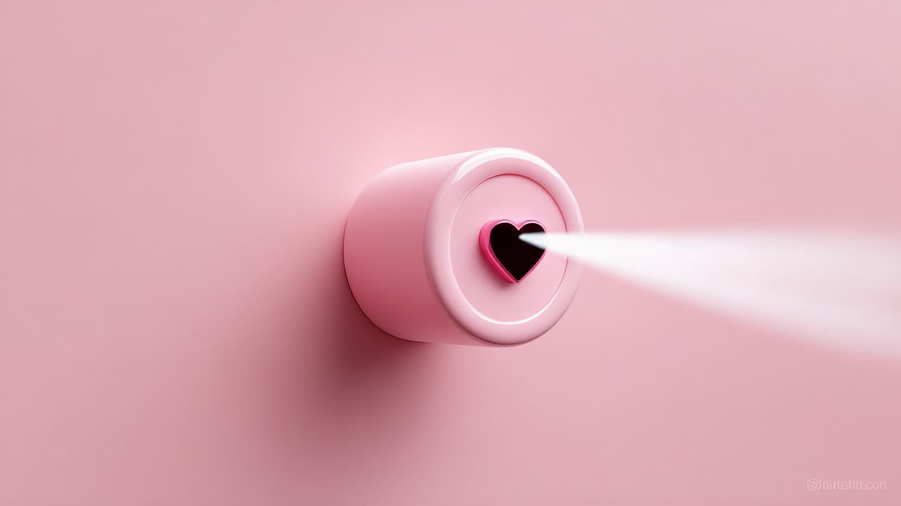 Aesthetic Pink Button with Heart Emblem: An Adorable Decorative Element Perfect for Celebrating Love and Affection in Whimsical Designs or Playful Decor