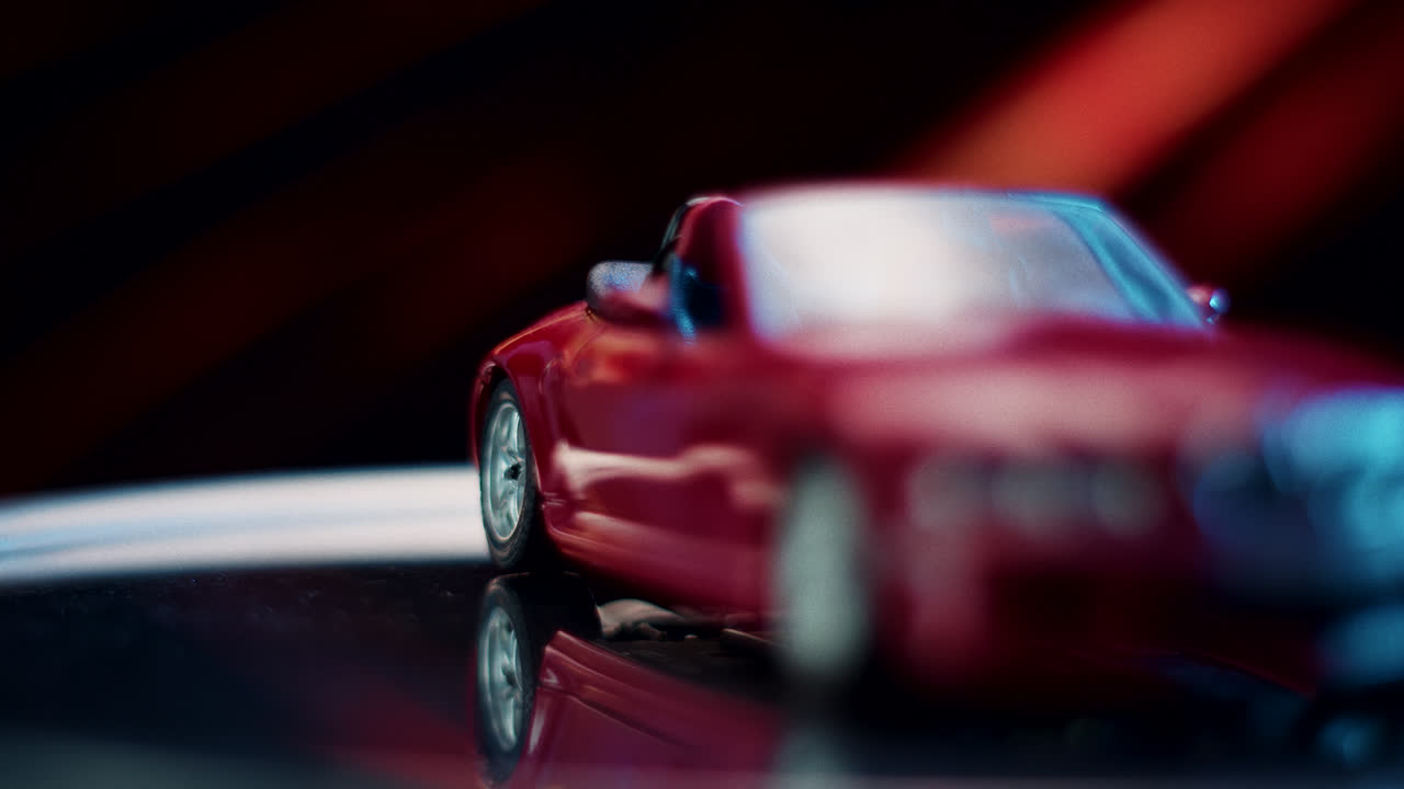 Red BMW Z3 Toy Car with Artistic Lighting
