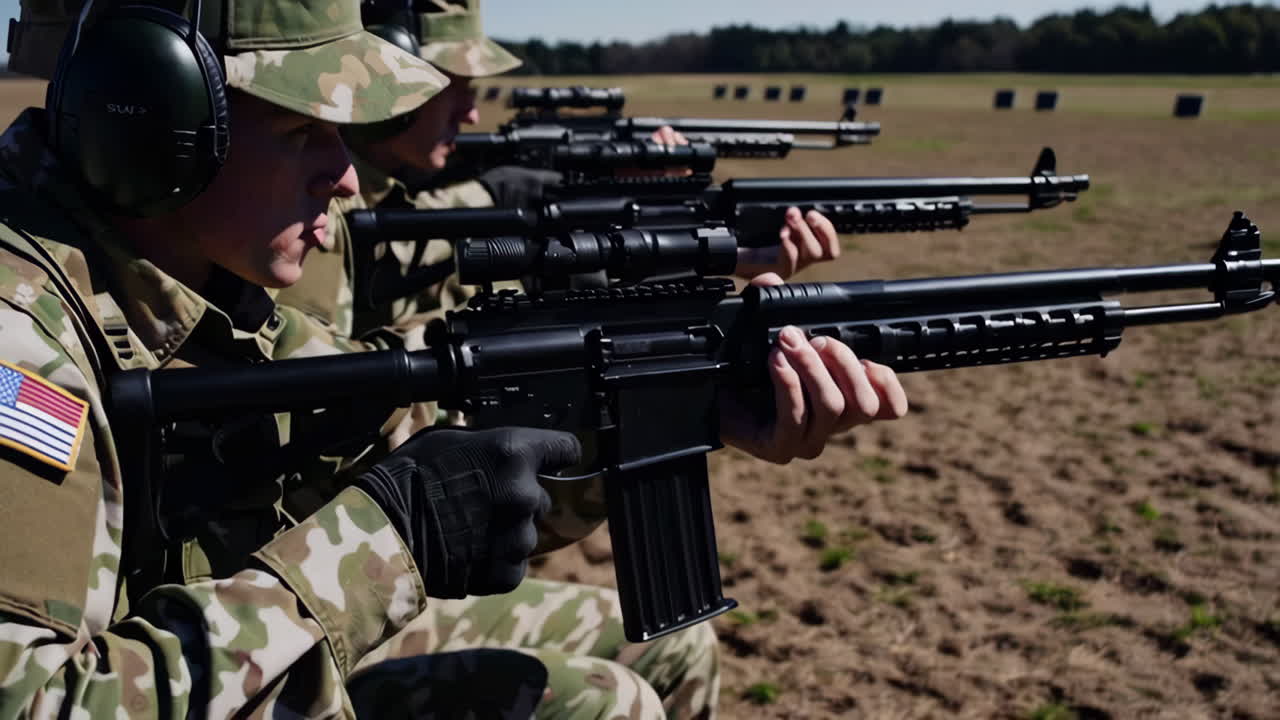 Military Personnel Training at Shooting Range