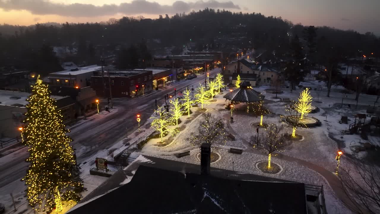 low aerial in winter in blowing rock nc, north carolina