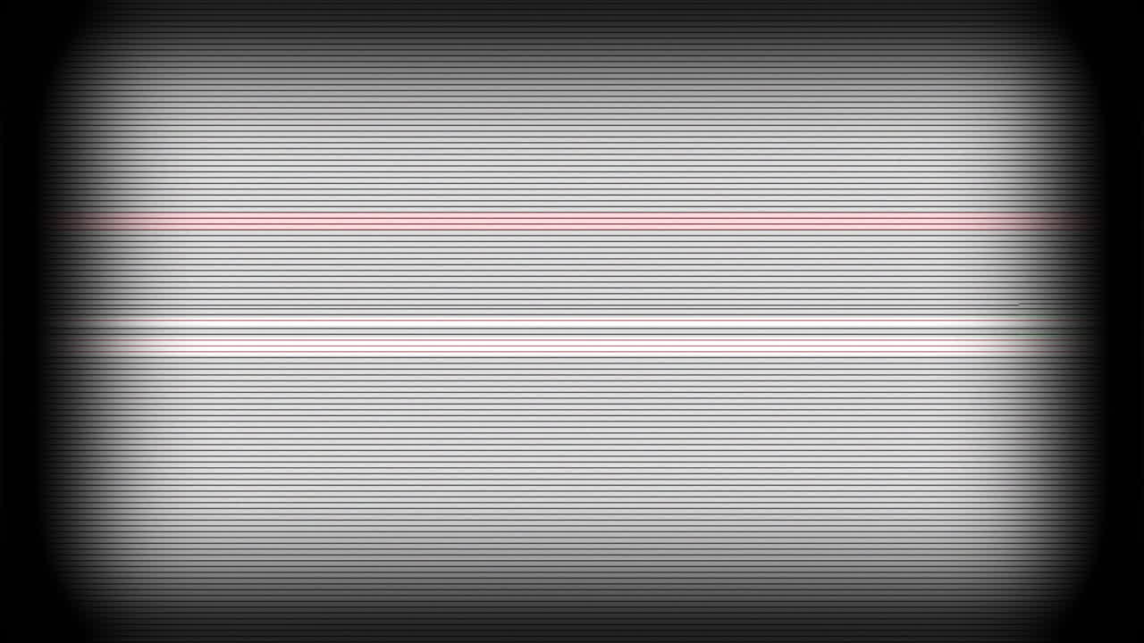 Schermo TV retrò con effetto neve e distorsione glitch