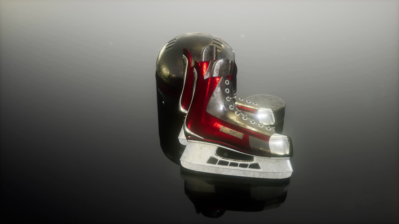 equipo de hockey de bucle en la oscuridad