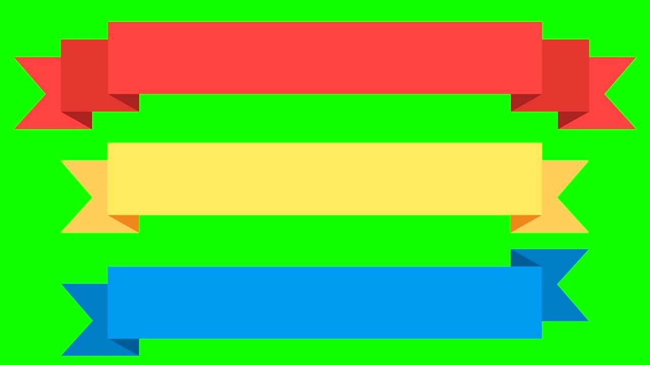 애니메이트 된 레트로 리본 배너: 텍스트 또는 메시지에 대한 다채로운 빈티지 리본을 가진 컨셉, 4k fullhd 및 hd 비디오에서 사용할 수 있습니다.