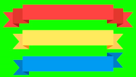 banderas de cinta retro animadas. concepto con cintas vintage de colores para su texto o mensaje. disponible en video 4k fullhd y hd