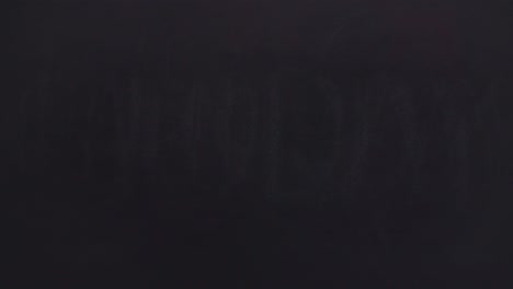 word 'sunday' written on the blackboard