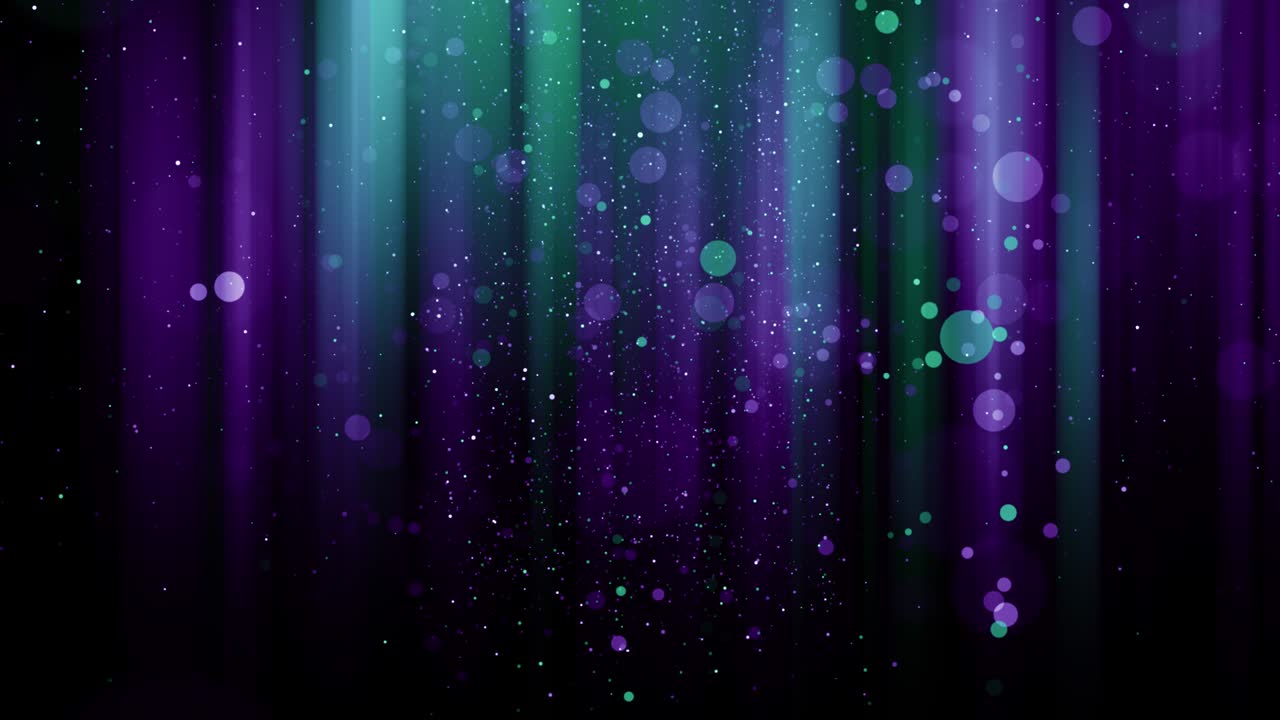 partículas verde violeta evento juego tráiler títulos escenario de concierto cinematográfico bucle de fondo