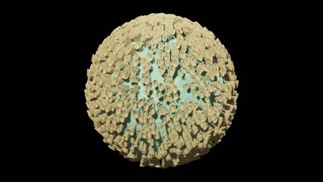 el coronavirus aislado pulsa y se mueve en transparente, 4k con alfa, bucle