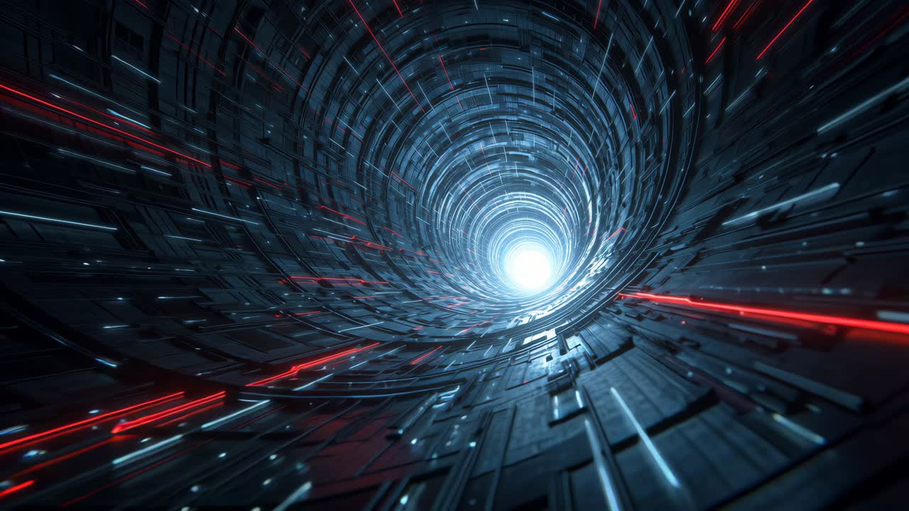 Tunnel futuristico con luce brillante
