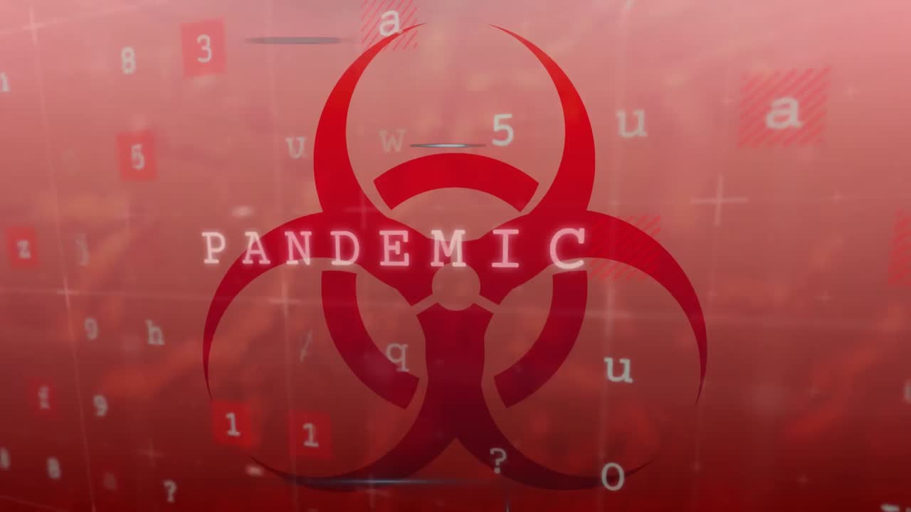 символ опасности с обработкой данных на красном фоне