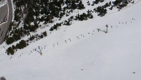 Aerial-views-of-ski-stations,-different-landscapes-and-viewers-in-Andorra-during-the-covid-times