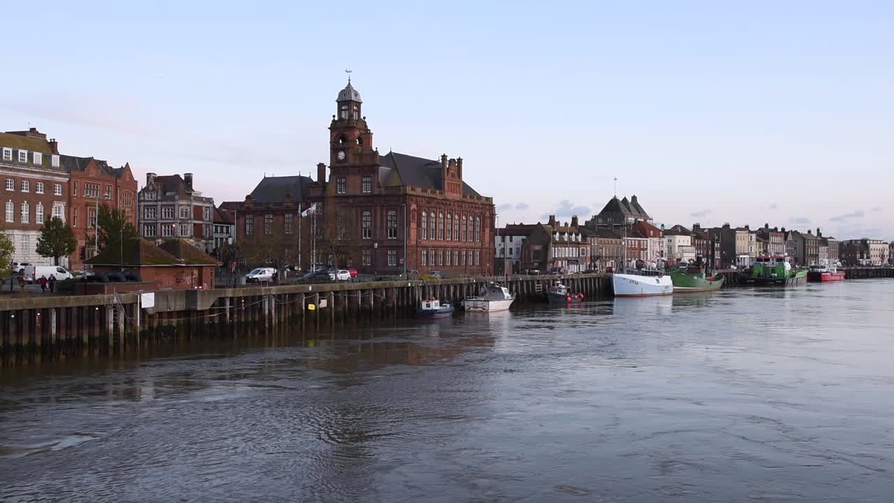 View of the Great Yarmouth Borough Council building, an iconic historic landmark located in the heart of Great Yarmouth city centre, Norfolk, England