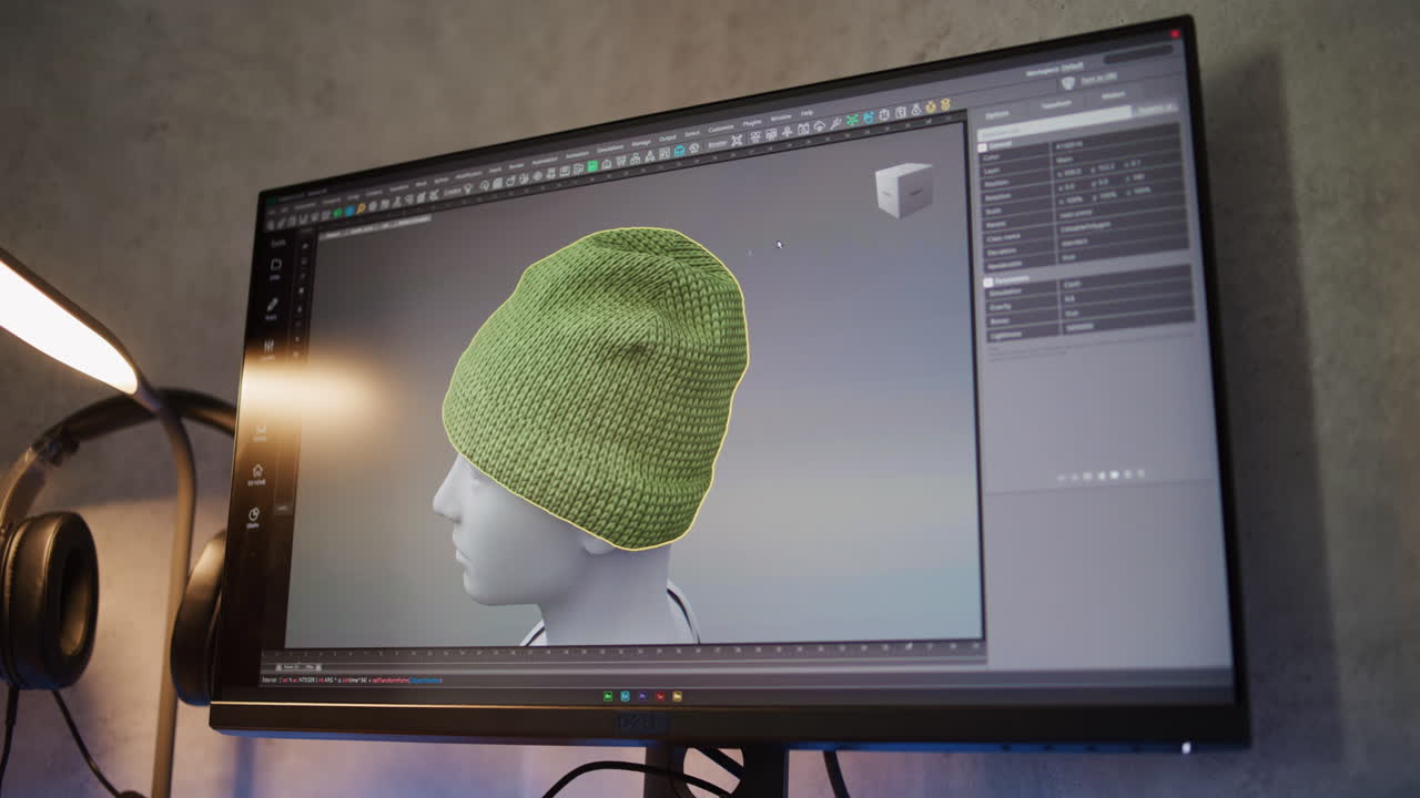 3D Modeling of a Green Knitted Hat