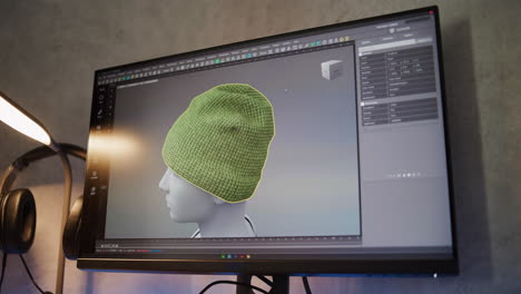 3d modeling of a green hat and clothing design