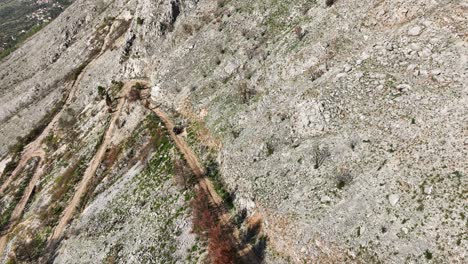 aerial view of a mountain trail