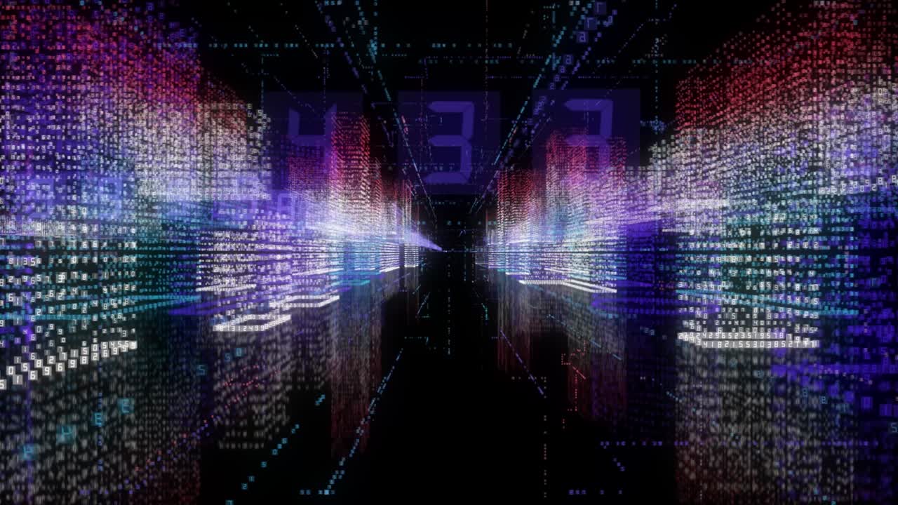 Seamless loop abstract hologram 3D smart city