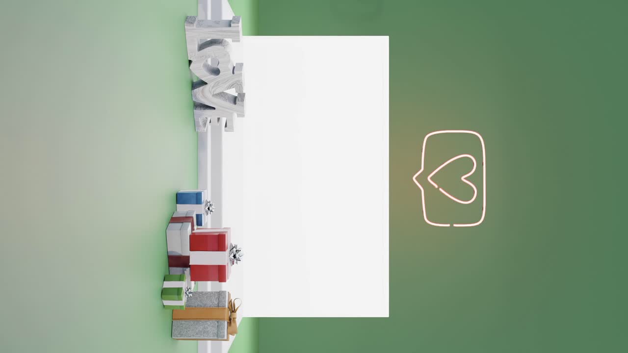 사랑 테마의 프레젠테이션 무대 초록색 배경 모 ⁇  수직